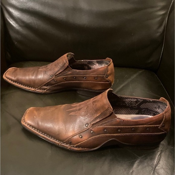 Lounge U Rock Men’s Brown Slip On  sz 9 - Picture 2 of 9